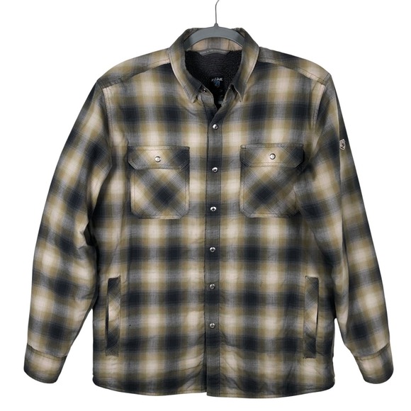 KUHL Joyrydr Shirt-Jac Mens Small Plaid Snap Front Fleece Lined Shacket - Picture 1 of 13
